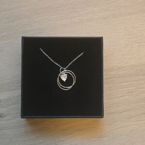 Elegant Gold and Silver Heart Pendant Necklace